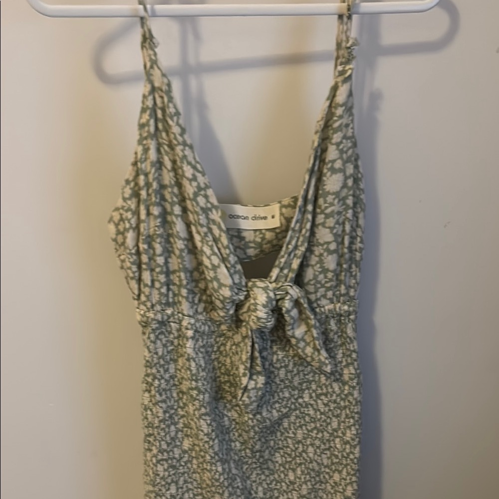 Ocean Drive Cream Sleeveless Tie Front Camisole